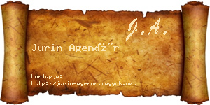 Jurin Agenór névjegykártya